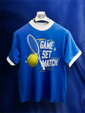 Game Set Match Mavi Beyaz T-Shirt