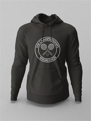 Wimbledon Beyaz Logo Siyah Hoodie