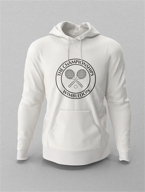 Wimbledon Siyah Logo Beyaz Hoodie