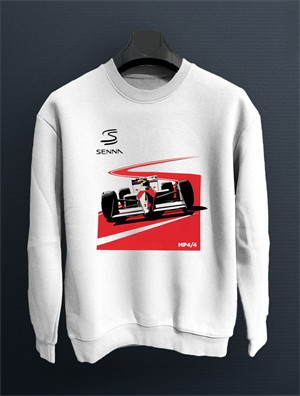 Ayrton Senna 1988 Beyaz  Sweatshirt Kazak