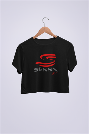 Ayrton Senna İmzalı Senna Logolu Crop T-shirt