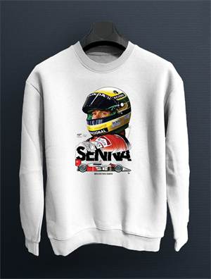 Ayrton Senna MCL MP4/4 Beyaz  Sweatshirt Kazak