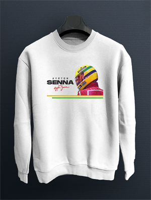 Ayrton Senna Parlayan Vizör Baskılı Sweatshirt Kazak