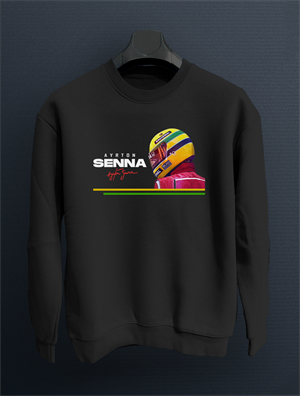 Ayrton Senna Parlayan Vizör Baskılı Sweatshirt Kazak