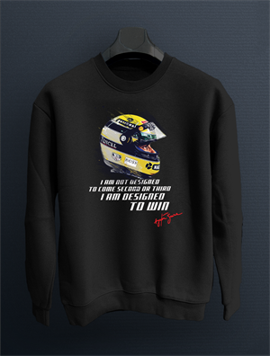 Ayrton Senna Siyah Sweatshirt Kazak