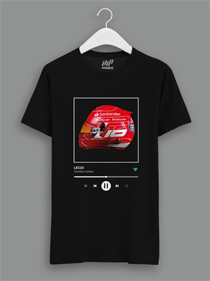 Leclerc 2023 Parlayan Kask Siyah T-Shirt