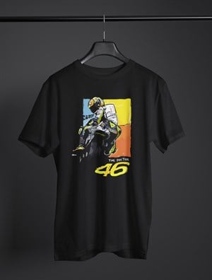 Rossi The Doctor Motosiklet Siyah T-Shirt