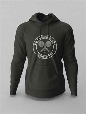 Wimbledon Beyaz Logo Siyah Hoodie