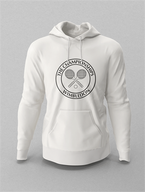 Wimbledon Siyah Logo Beyaz Hoodie