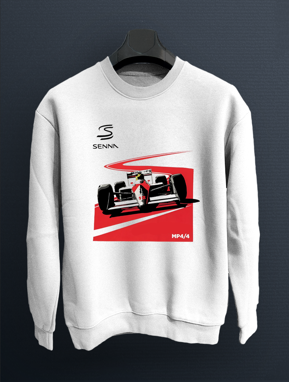 Ayrton Senna 1988 Beyaz  Sweatshirt Kazak