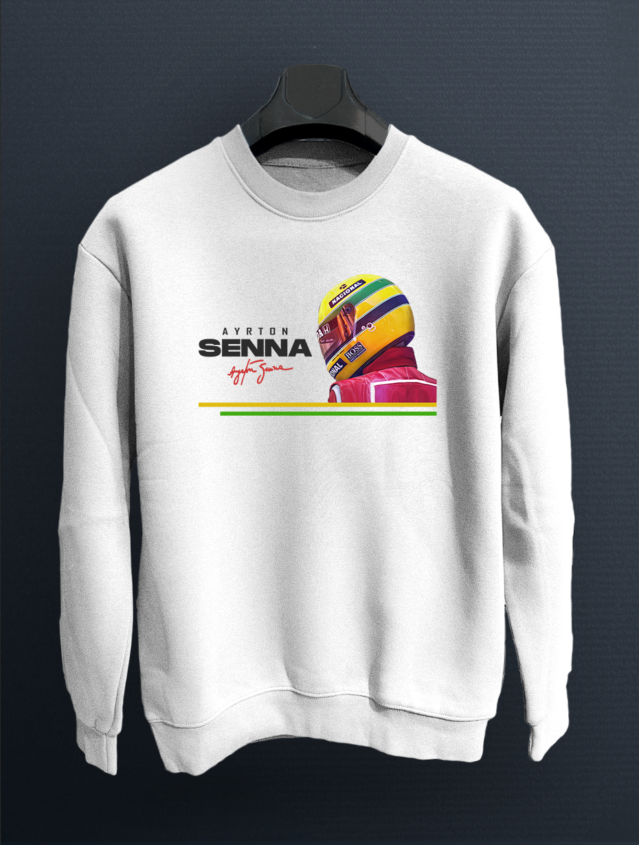 Ayrton Senna Parlayan Vizör Baskılı Sweatshirt Kazak