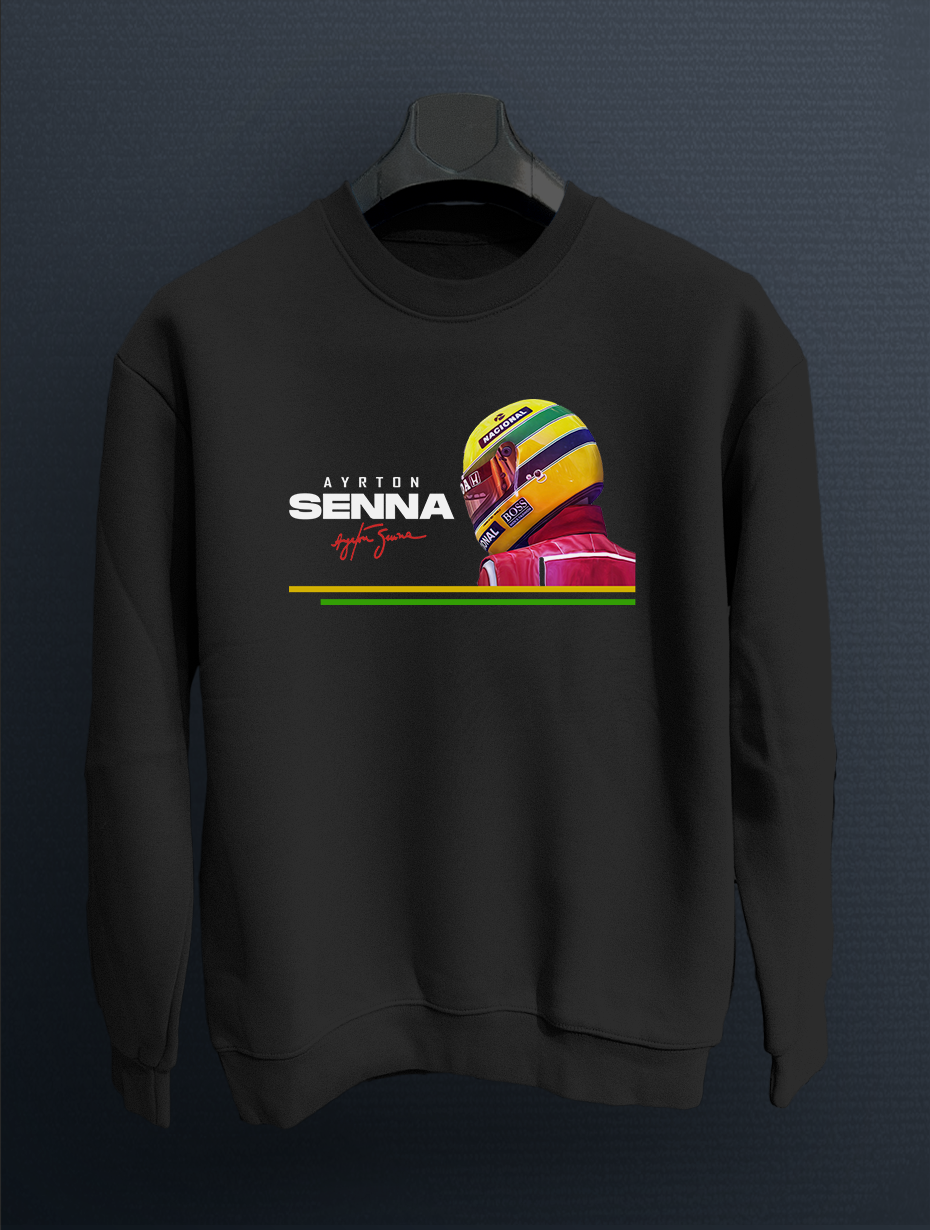 Ayrton Senna Parlayan Vizör Baskılı Sweatshirt Kazak