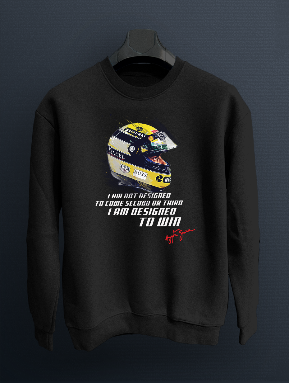 Ayrton Senna Siyah Sweatshirt Kazak