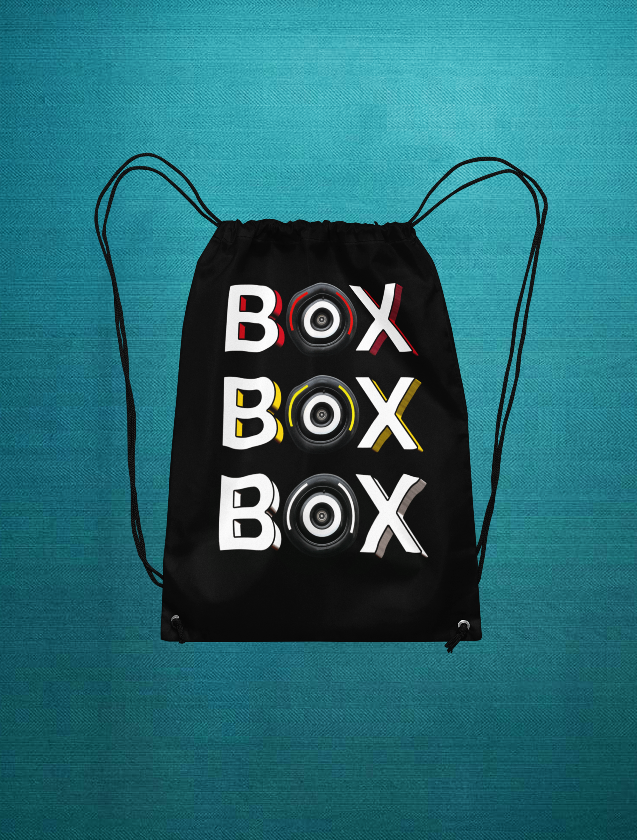 Box Box Box Büzgüllü Bez Siyah Sırt Çantası