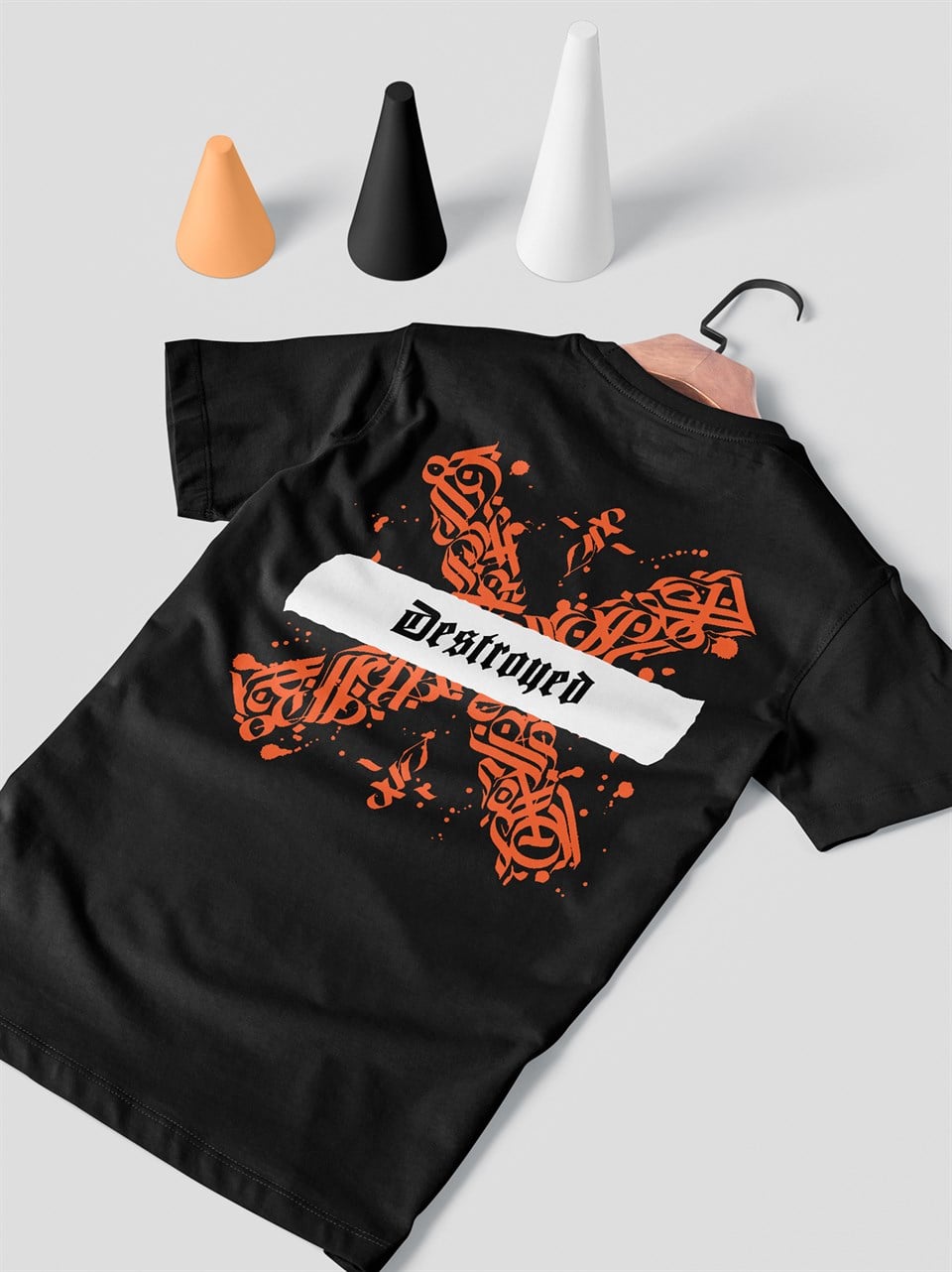 Destroyed Baskılı Unisex Siyah T-Shirt