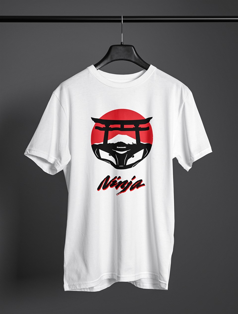 Kawasaki Ninja Motosiklet Beyaz T-Shirt