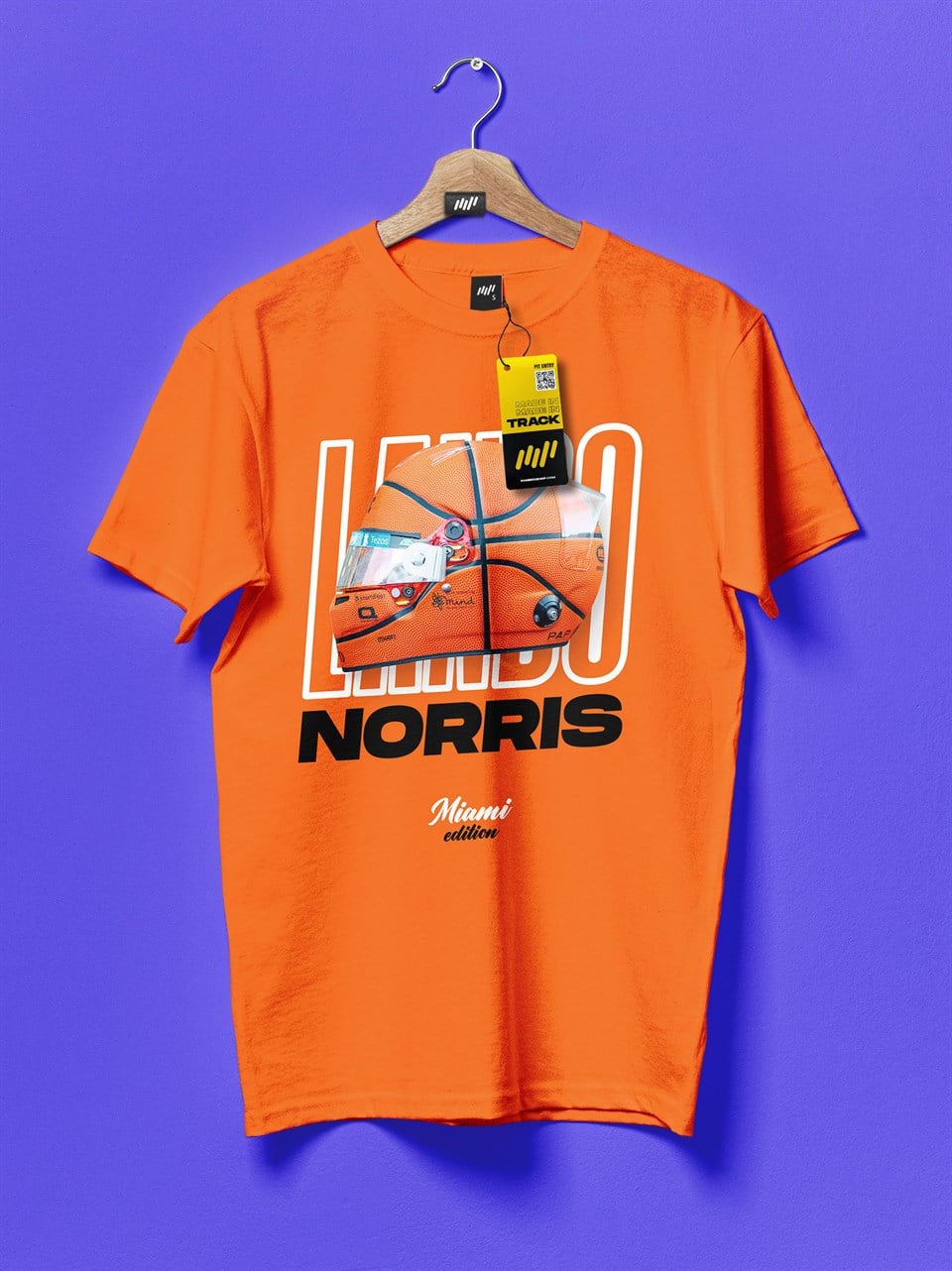 Lando Norris Miami Helmet Turuncu T-Shirt