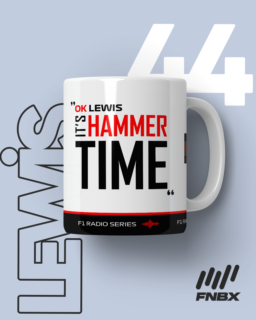 Lewis Hamilton Hammer Time Red Radio Baskılı Kahve Kupa Bardak