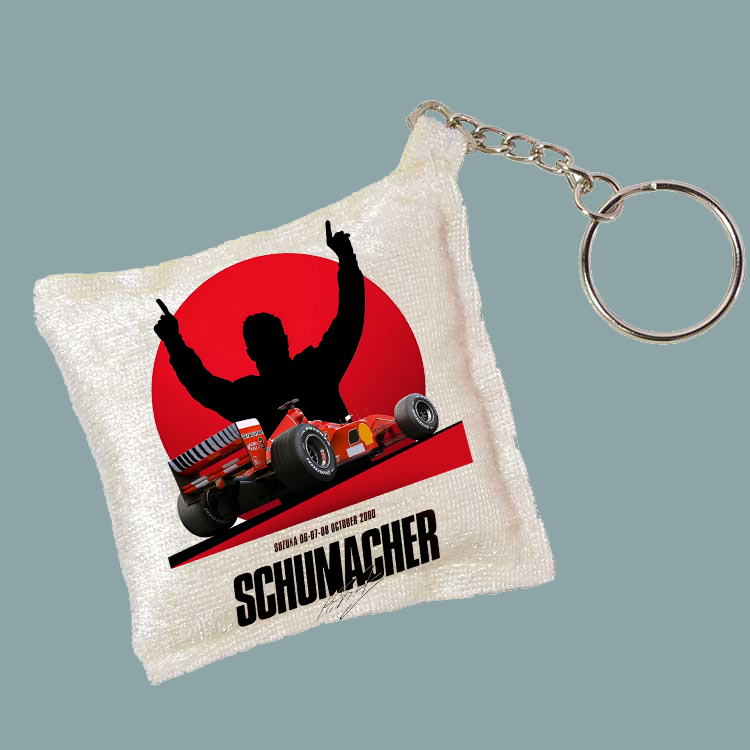 Michael Schumacher  İpek Kadife Mini Yastık Anahtarlık