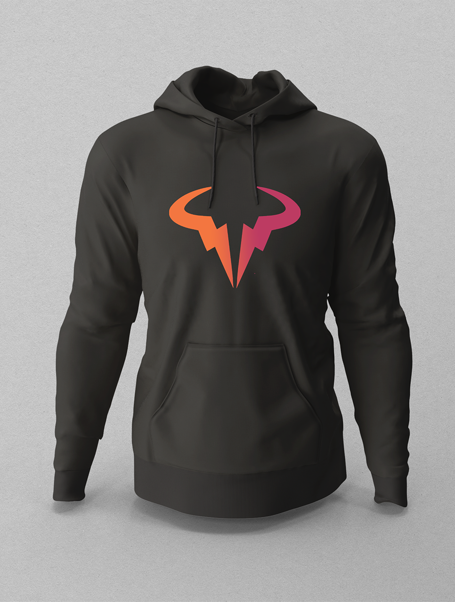 Nadal Renkli Logo  Siyah Hoodie