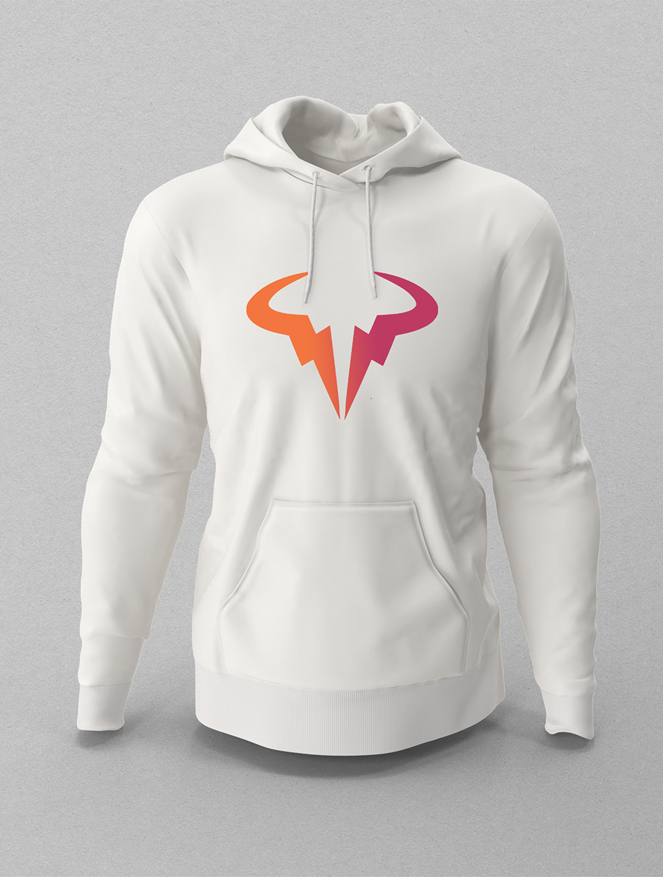 Nadal Renkli Logo Beyaz Hoodie