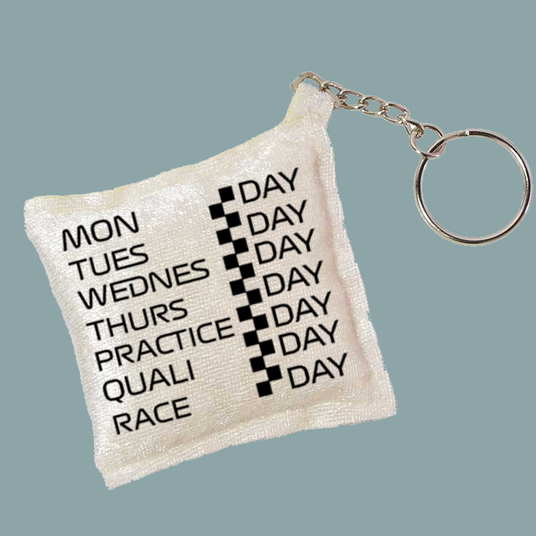 Race Day İpek Kadife Mini Yastık Anahtarlık