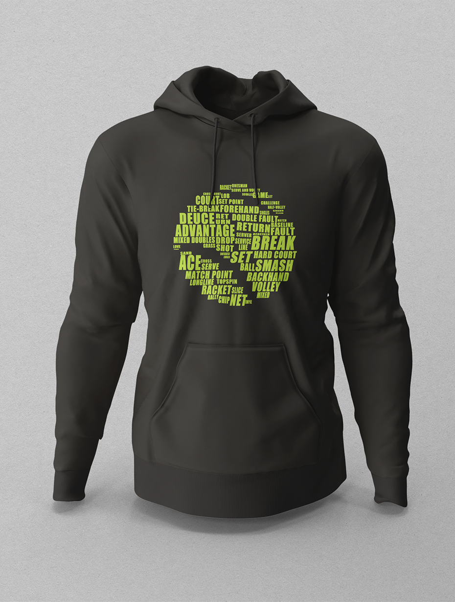 Tennis Ball Siyah Hoodie