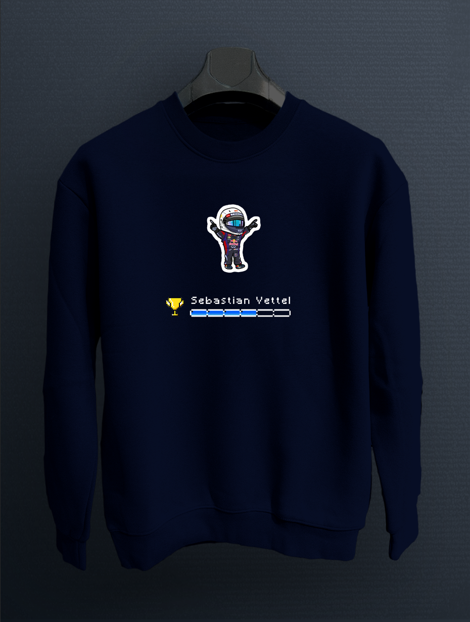 Vettel Pixel Art Lacivert  Sweatshirt Kazak