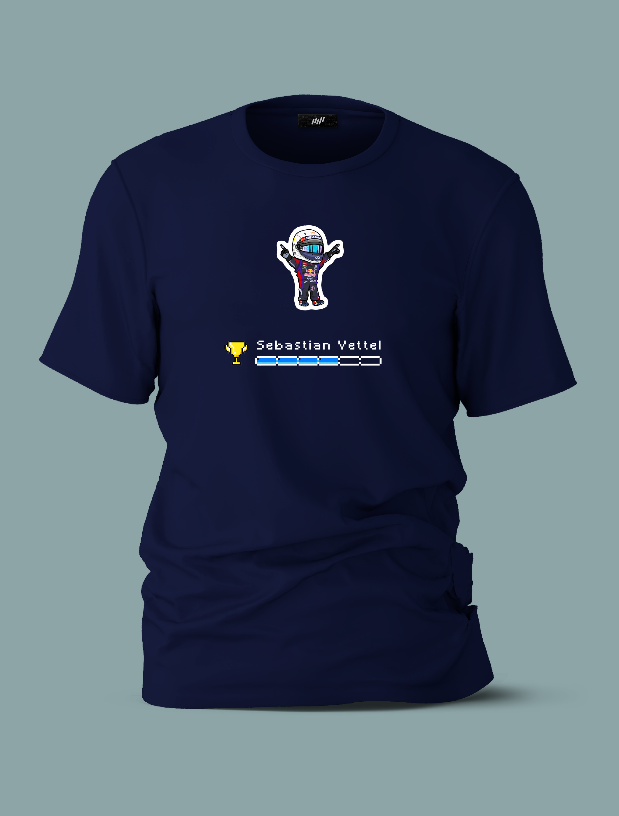 Vettel Pixel Art Lacivert T-Shirt