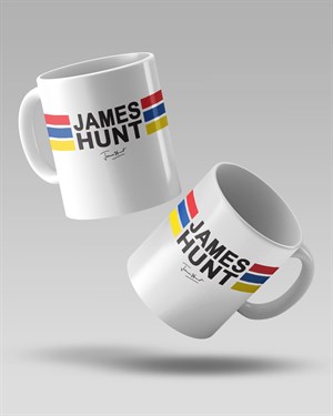 James Hunt Logo Baskılı Beyaz Kahve Kupa Bardak