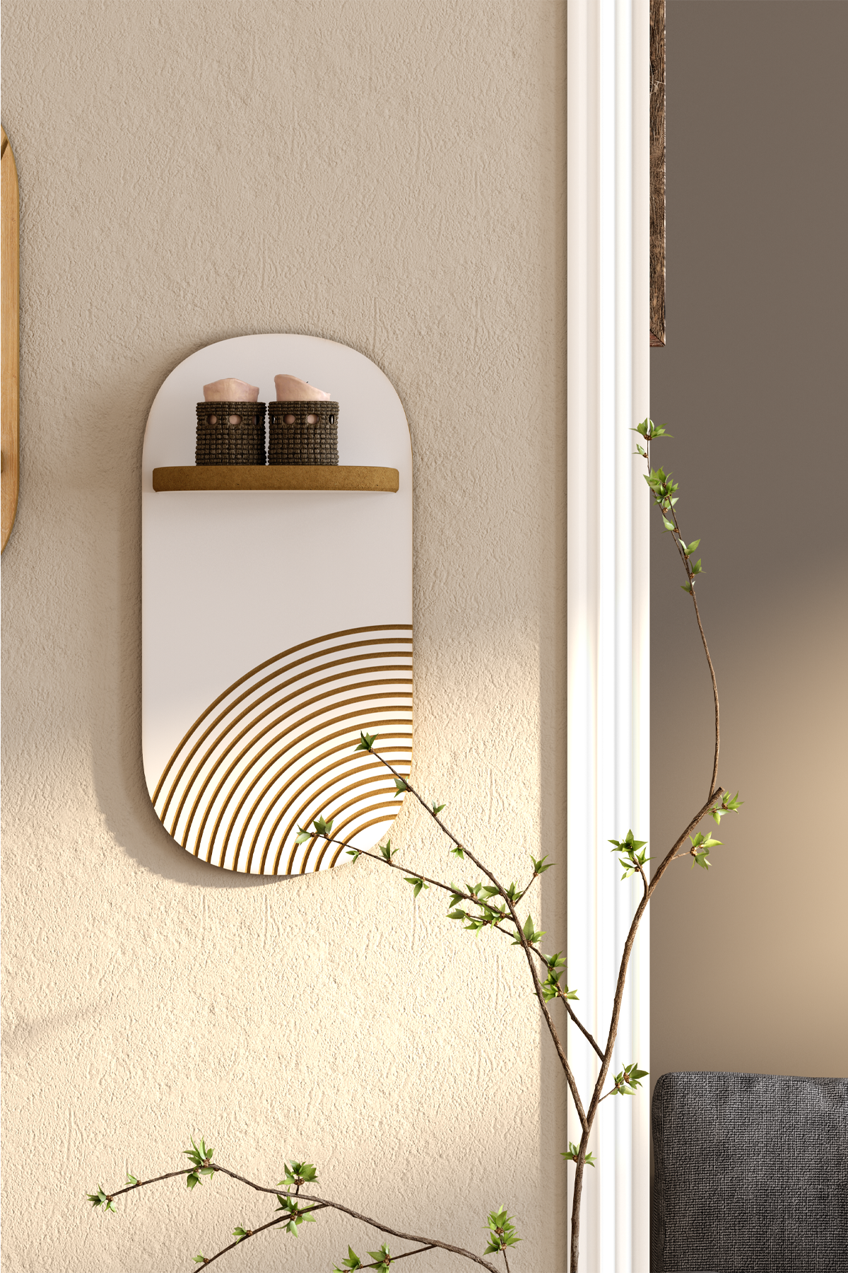 Dekoratif Duvar Rafı - Beyaz