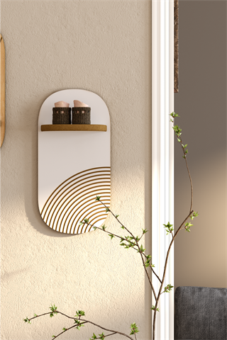 Dekoratif Duvar Rafı - Beyaz