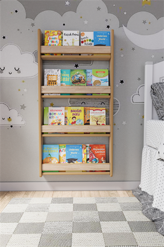 Montessori 4 Raflı Çocuk Kitaplığı 120*60 Cm Sonoma