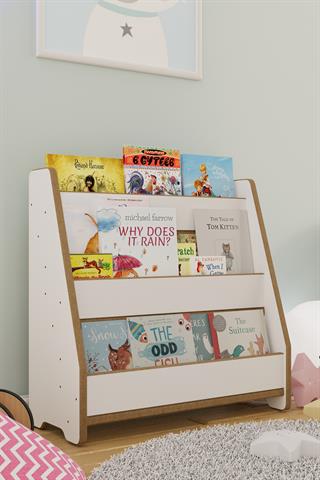 Montessori Mdf Çocuk Kitaplığı - Beyaz