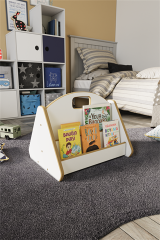 Montessori Mdf Çocuk Kitaplığı - Beyaz