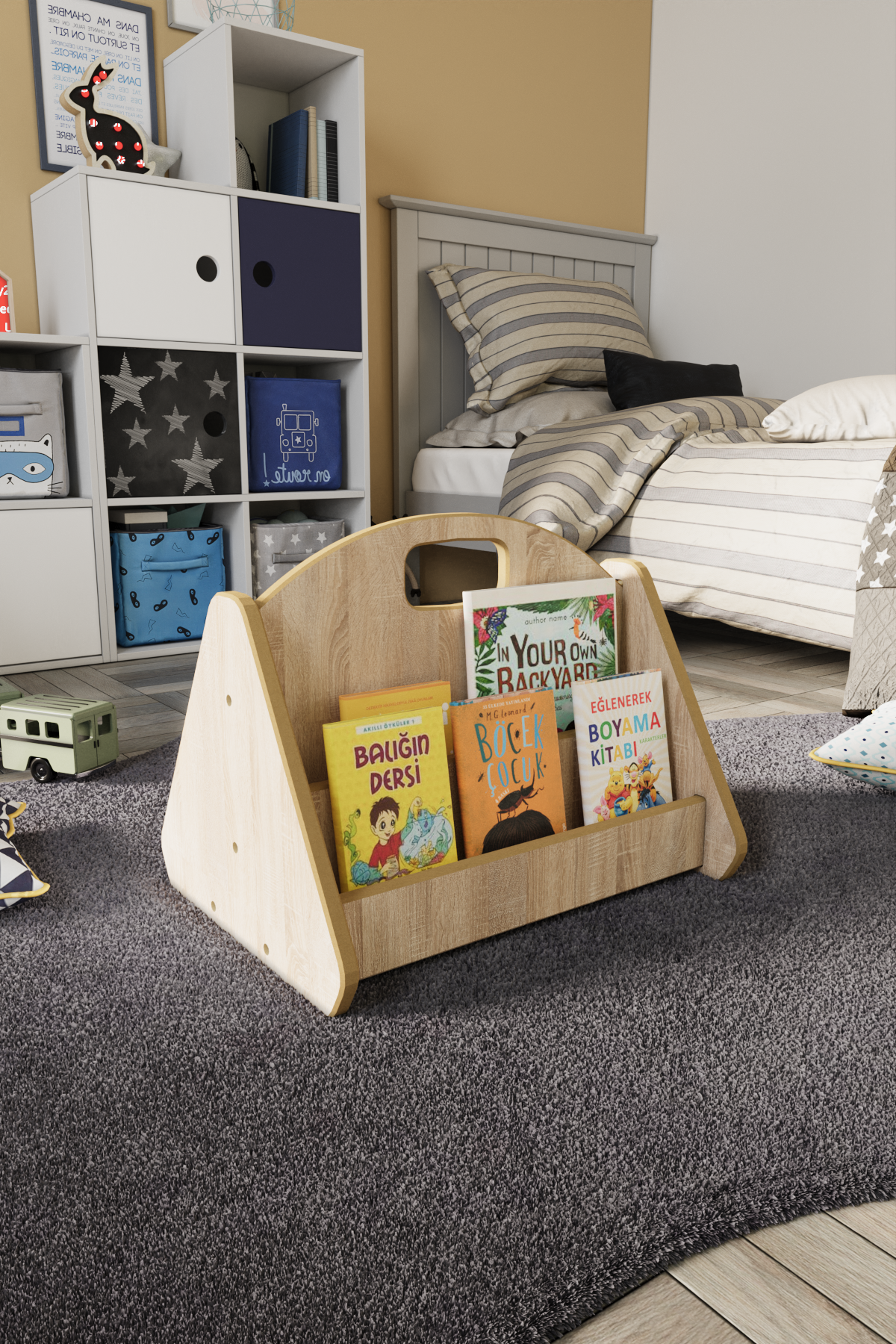 Montessori Mdf Çocuk Kitaplığı - Sonoma Meşe