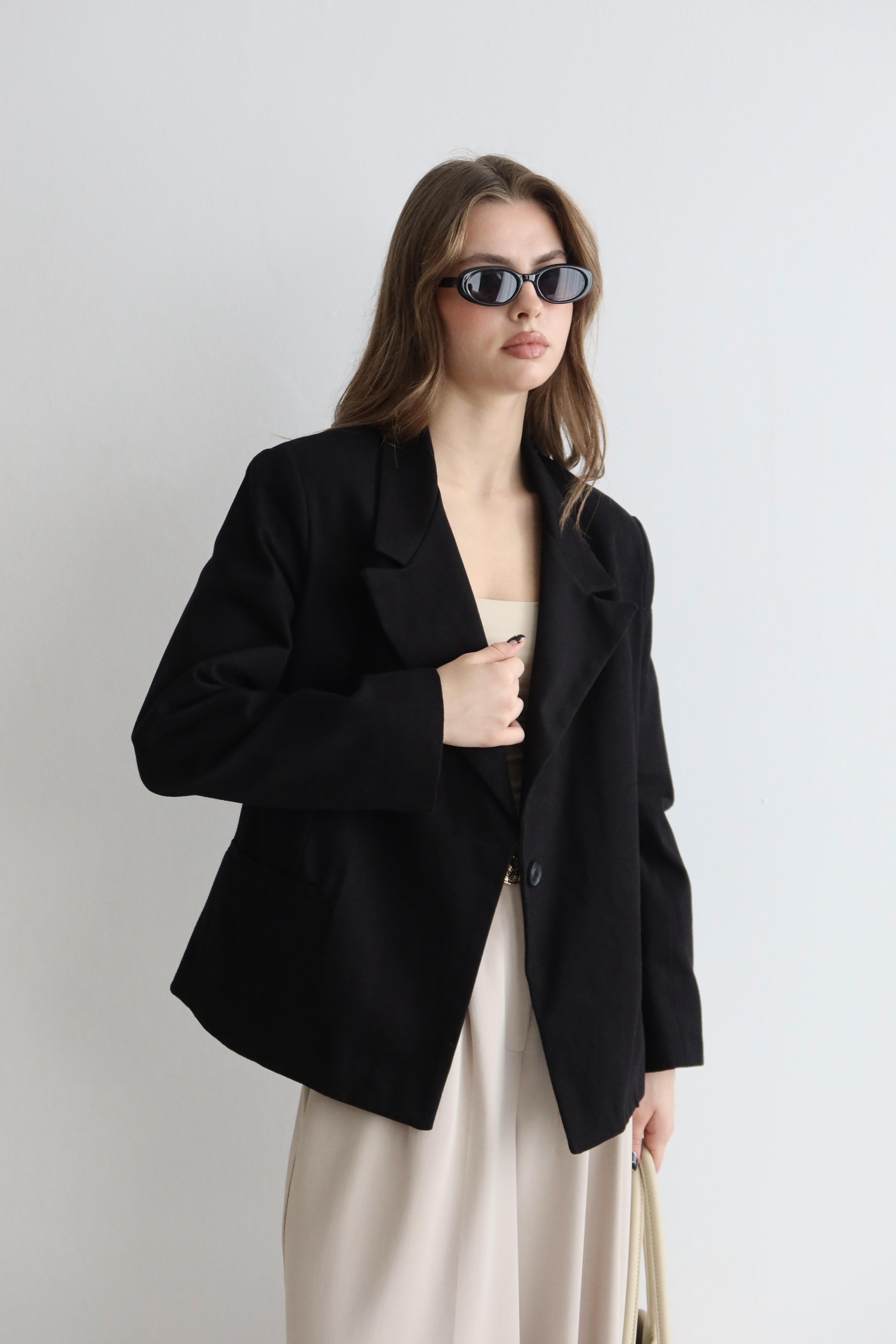 Won Kanvas Ceket Astarlı Siyah