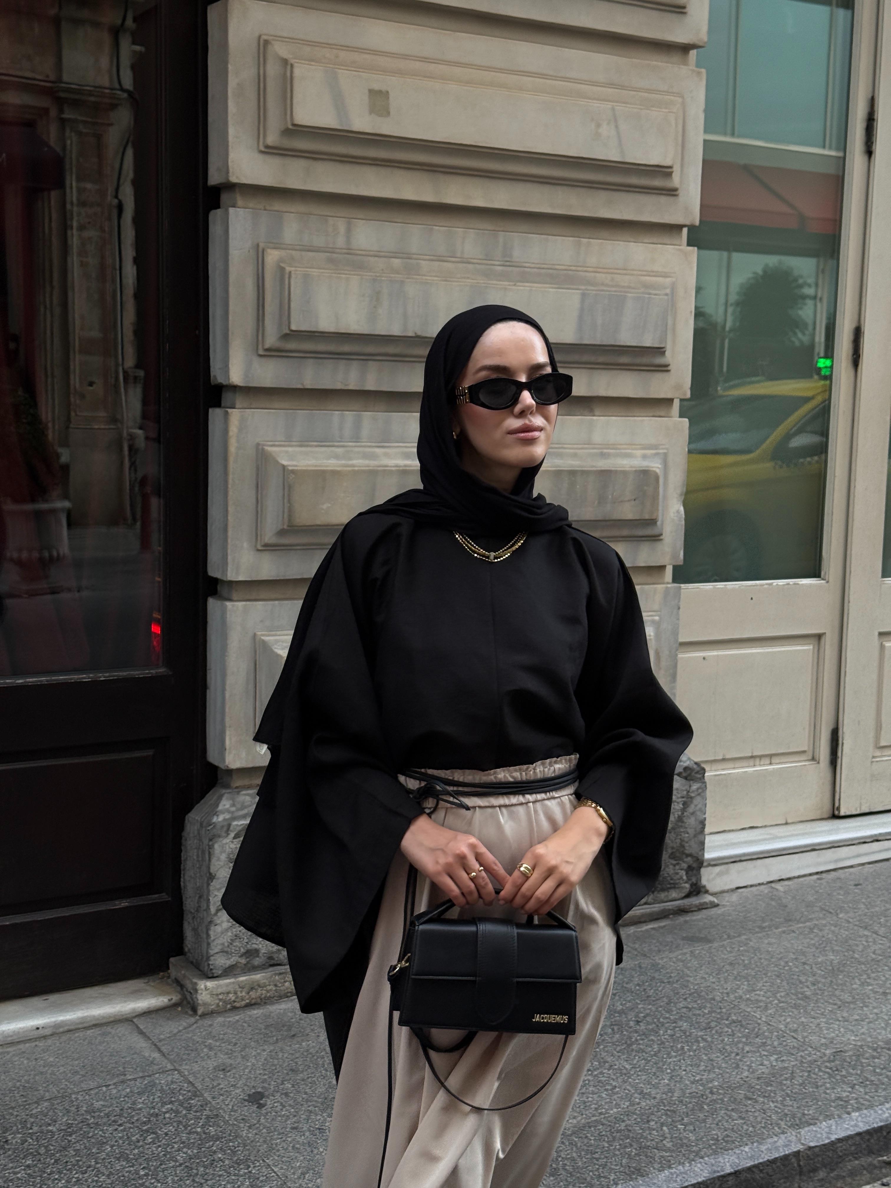 Eda Pelerin Tunik Siyah