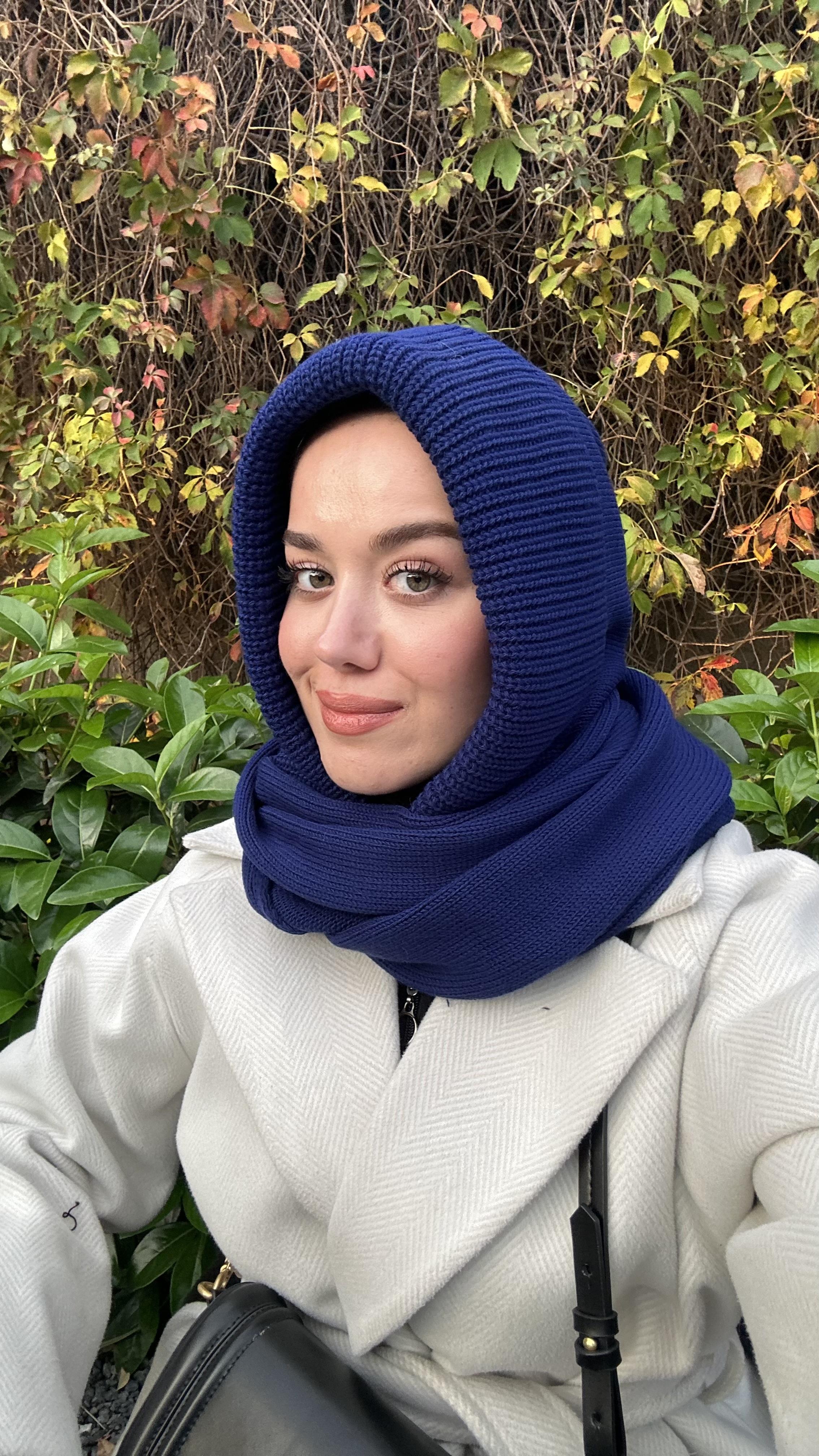 Kapüşonlu Bere Lacivert