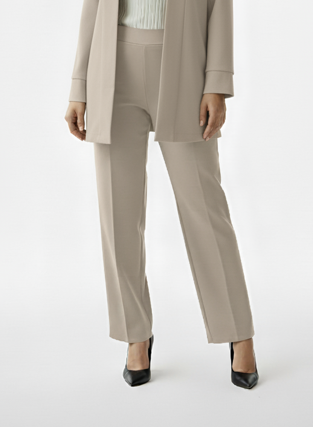 Krem Bol Paça Kumaş Pantolon