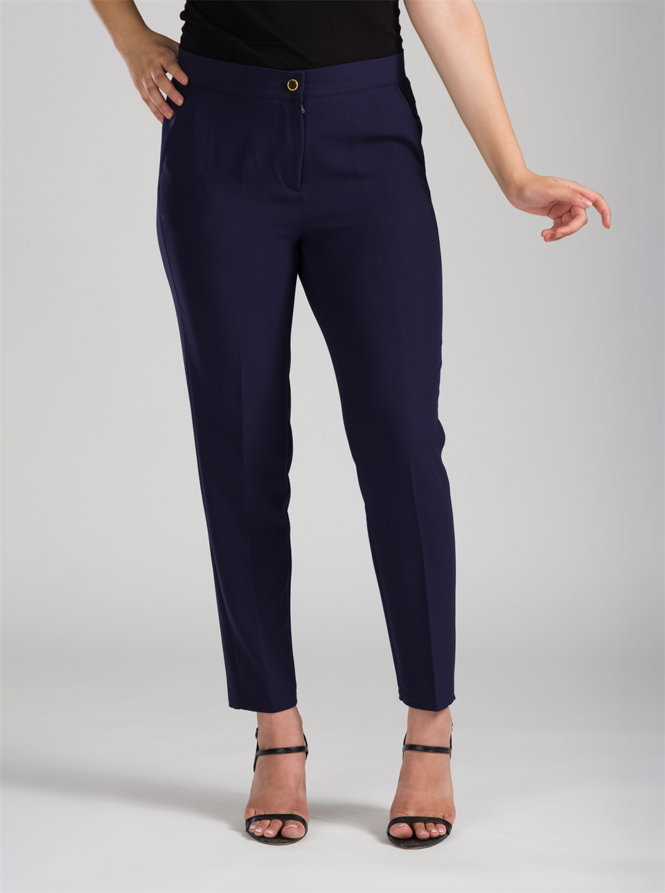 Lacivert Bilek Paça Kumaş Pantolon