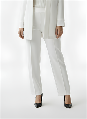 Beyaz Bol Paça Kumaş Pantolon