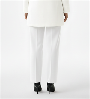 Beyaz Bol Paça Kumaş Pantolon