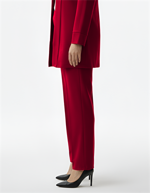 Bordo Bol Paça Kumaş Pantolon