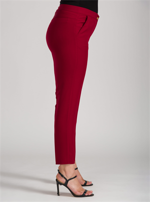 Bordo Bilek Paça Kumaş Pantolon