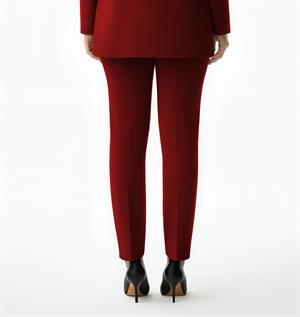 Bordo Klasik Paça Kumaş Pantolon