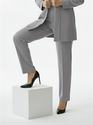 Gri Bol Paça Kumaş Pantolon