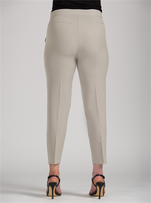 Krem Bilek Paça Kumaş Pantolon