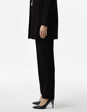 Siyah Bol Paça Kumaş Pantolon