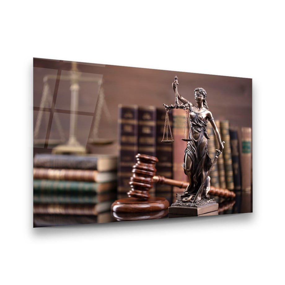 Adalet Yatay Cam Tablo-Glass Art Concept